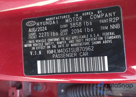 2025 Hyundai Elantra Sel Sport из США, поврежденный, VIN KMHLM4DG1SU870962